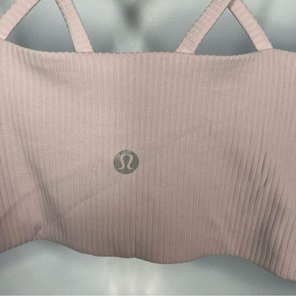 Lululemon Pink Haze Ribbed Longline Light Support Bra - Picture 5 of 8